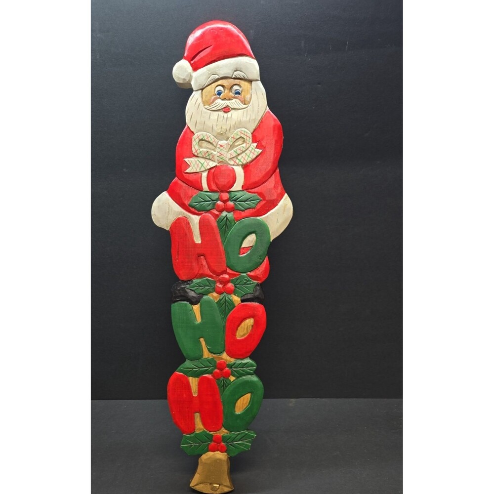Vintage Primitive Farmhouse Christmas Stacked Santa Wooden Decor